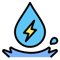 hydroelectric filled outline style icon