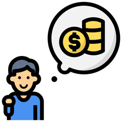 investor filled outline style icon