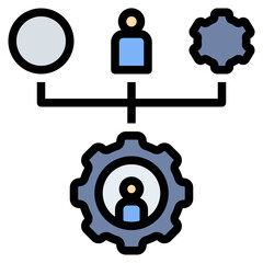 process filled outline style icon