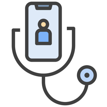 Telemedicine Filled Outline Style Icon