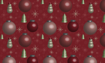 Merry and bright Christmas wrap seamless pattern