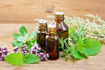 Oil with herbs and wormwood on board