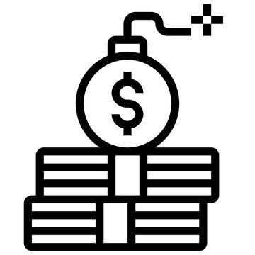 recommend clip art: debt outline style icon