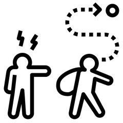 expulsion outline style icon