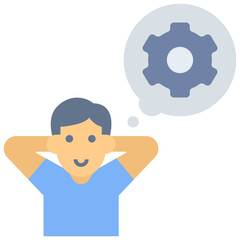 critical thinking flat style icon