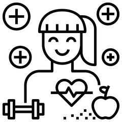 healthy outline style icon