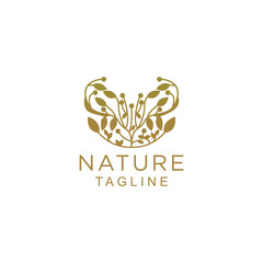 Natural products, flower shop logo icon design template flat vector