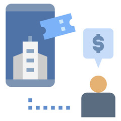 online booking flat style icon