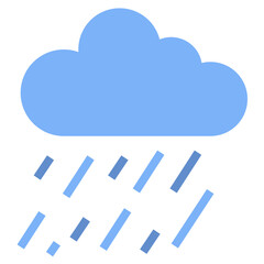 rain flat style icon