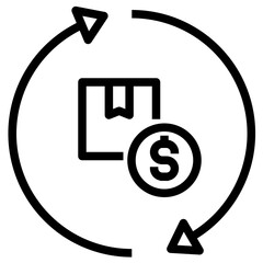 resell outline style icon