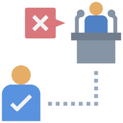 unfair flat style icon