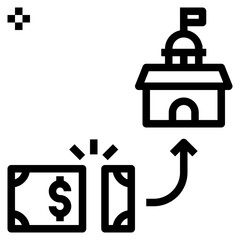 tax outline style icon