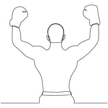 Boxer continuous line drawing vector line art illustration