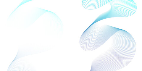 Fototapeta premium Pink ribbon on white Abstract muted background with blue wavy lines. Abstract wave curve lines banner background design. Vector illustration. Modern template abstract design flowing particles wave.