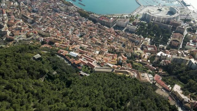 Aerial view of Salerno old town, Salerno, Campania, Italy.