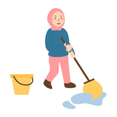 characters doing housework
