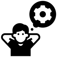 critical thinking glyph style icon