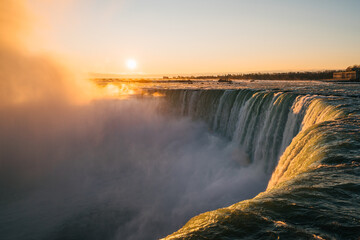 sunrise over waterfall