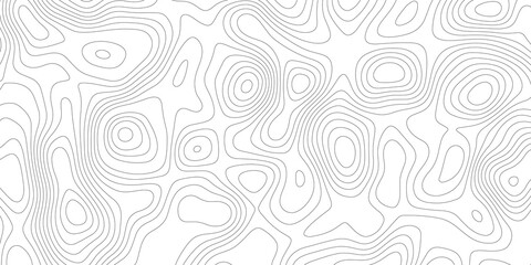 Abstract background with Topographic map lines. Black and white seamless design. Geographic mountain relief. The concept of a conditional geography scheme and the terrain path. .Topographic background