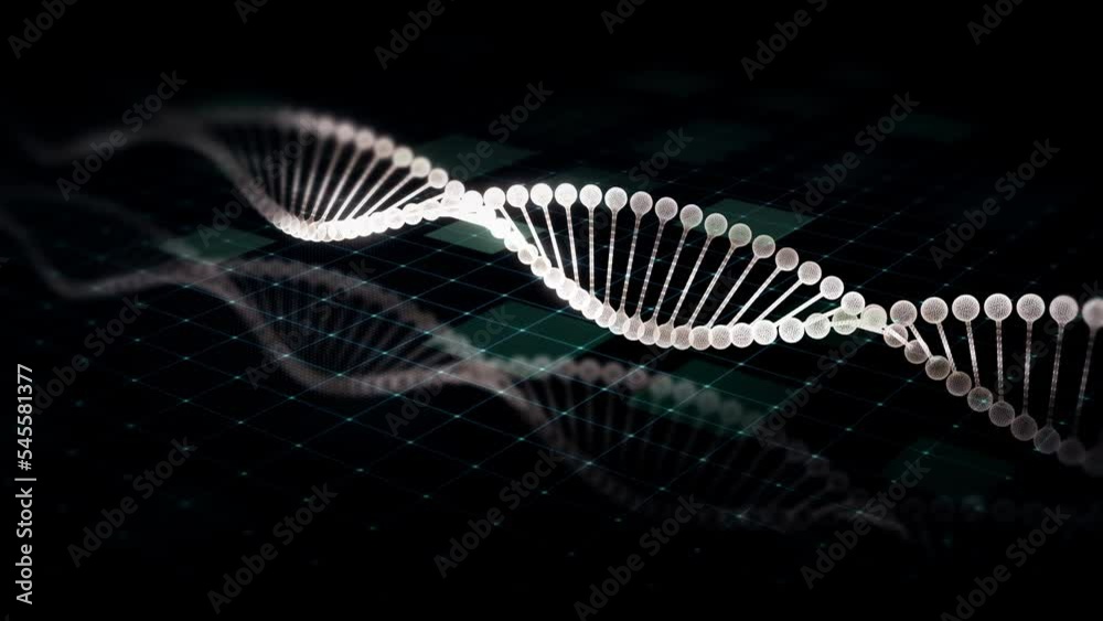Aufkleber Futuristic holographic advance biomedical DNA sequence analysis diagnostic head up display for background computer screen display
