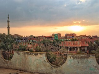 sunset over the slums 
