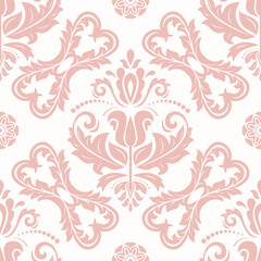 Orient pink vector classic pattern. Seamless abstract background with vintage elements. Orient pattern. Ornament for wallpapers and packaging