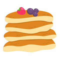 Homemade pancakes with berries