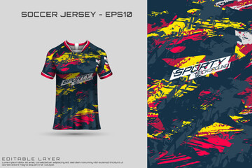 Sports jersey and t-shirt template sports jersey design vector. Sports design for football, racing, gaming jersey. Vector.