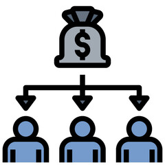 allocation filled outline style icon