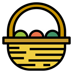 basket filled outline style icon