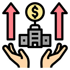 benefit filled outline style icon