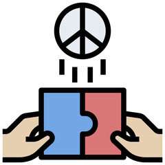 bipartisan filled outline style icon