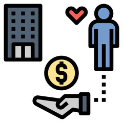 buyout filled outline style icon