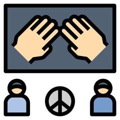 cohesion filled outline style icon