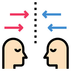 confront filled outline style icon