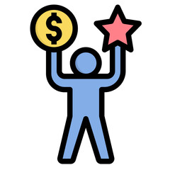 customer filled outline style icon