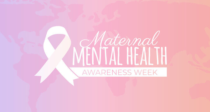 Pink Maternal Mental Health Awareness Week Illustration