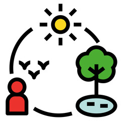 ecosystem filled outline style icon