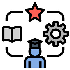 education filled outline style icon