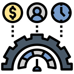 efficiency filled outline style icon