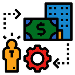 employee filled outline style icon