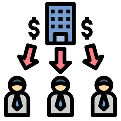 employment filled outline style icon