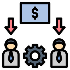 employment filled outline style icon