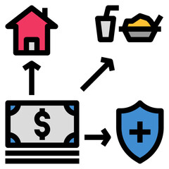 expense filled outline style icon