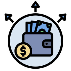 expense filled outline style icon