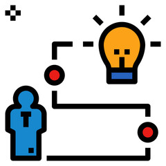 experience filled outline style icon