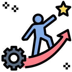 experience filled outline style icon