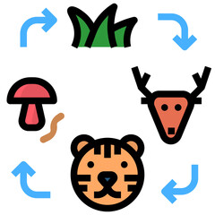 food filled outline style icon