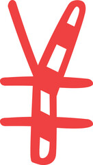 Obraz premium Christmas Symbol Candy Cane Currency Japanese Yen