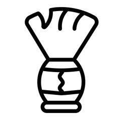 shaving brush line icon